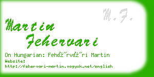 martin fehervari business card